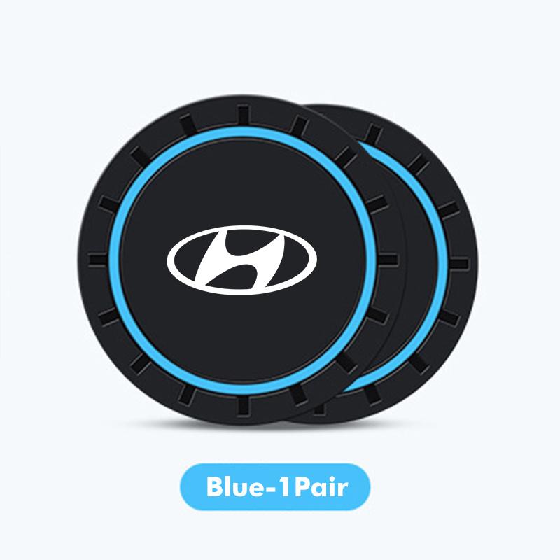 2pcs Car Coaster Water Cup Bottle Mat Silicone Non Slip Pad For Hyundai Azera GDI i10 i20 i30 i40 ix20 ix35 Sonata Santafe XX1