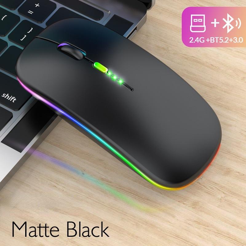 Bezdrátová myš Bluetooth Power Display Svítící nízkošumová ergonomická dobíjecí myš pro domácí kancelářskou hru