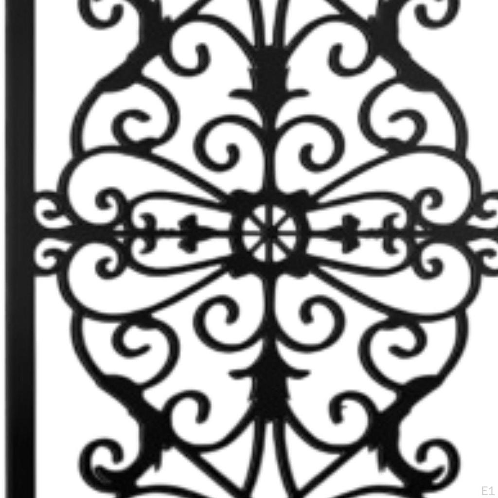 2Pcs Metal Hollow Carved Wall Art Decor Panel 15x30cm Black Floral and Geometric Elements for