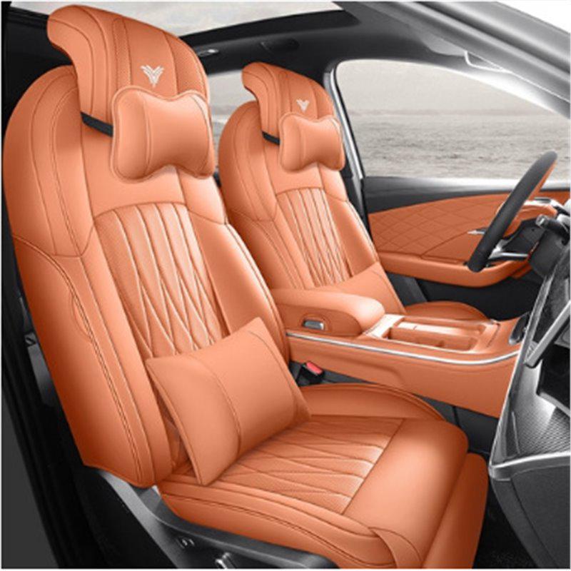 Nezha L Universal Full Leather Car Seat Cushion - Perforated, Full Surround, All-Season Cover.