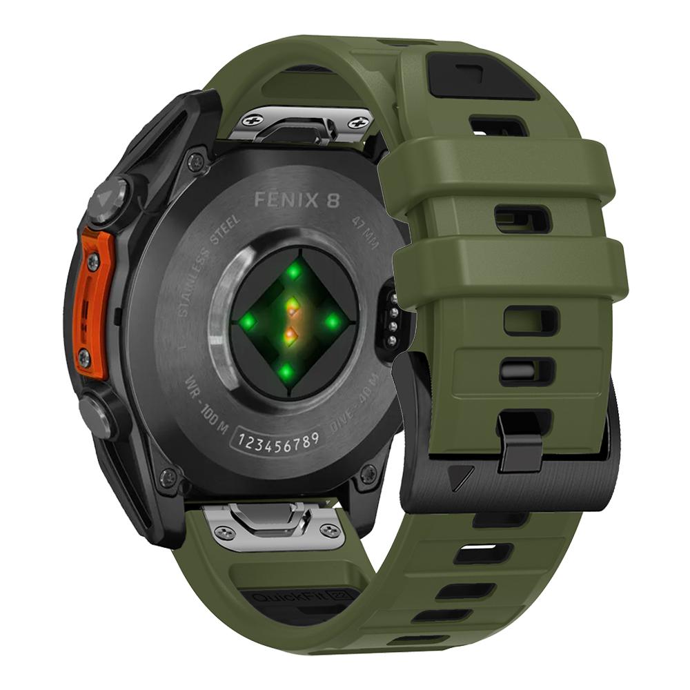 QuickFit 26mm 22mm Fenix8 Band For Garmin Fenix E 8 7 7X 6 6X 5 5X/Epix Pro 47mm 51mm/Enduro 3 Two-Tone Silicone Strap Bracelet
