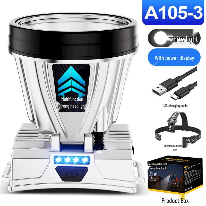Rechargeable LED Headlamp: High-Intensity, Long-Range for Outdoor, Camping, Fishing, Home Emergency.