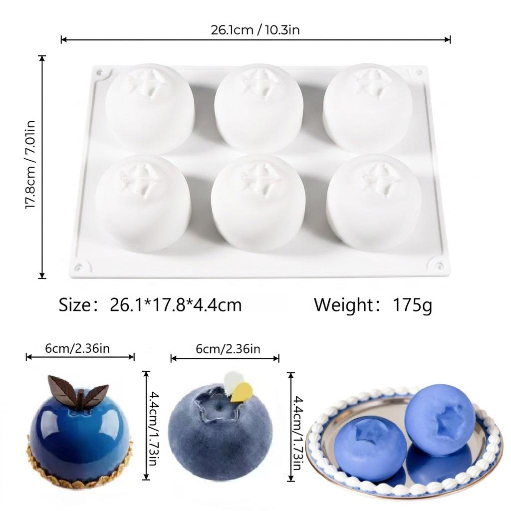 Cross-border Multi-connected Raspberry Mousse Silicone Cake Mold, Easy Release, Temperature Resistant.