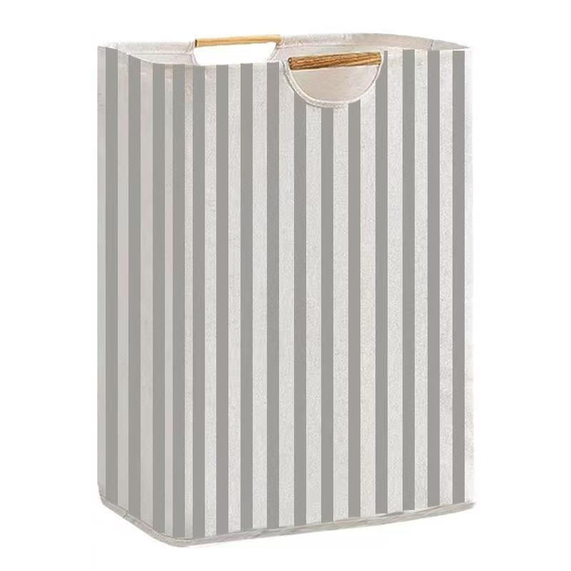 Foldable Cotton & Linen Laundry Basket with Large Capacity for Clothes and Toy Storage - Handheld Bathroom Hamper.