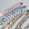 New Fashion Brand Woman Handbag Accessory Chains Detachable Floral Print Gold Silver Metal Silk Shoulder Strap Women DIY Chain Bag Handles