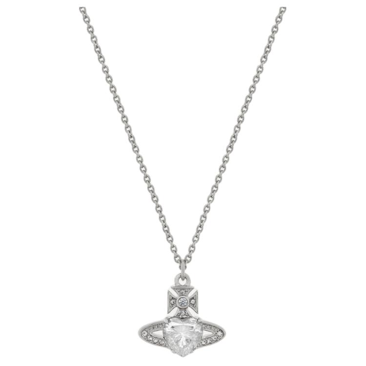 Vivienne Westwood Ariella Curved Design Brass Necklace Women necklace White 8050889278849 Basic Packaging-Dust Bag+Box