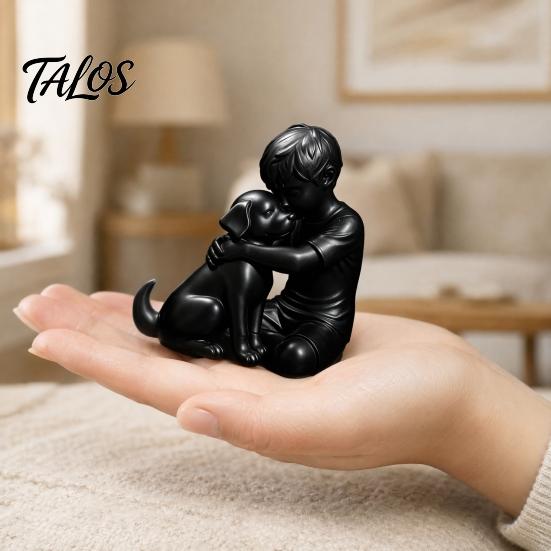 Talos 3D Printed Puppy And Boy Statue, Dog & Owner Sculpture, Hugging Figurine Decor, Home Decoration Healing Ornament Gift