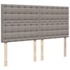 Ottoman Bed with Mattresses Taupe 200x200 cm Fabric