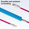 1.8M 120W Fast Charge USB Cable Quick Charge Type-C Lightning Spring Cable For USB To Type C