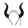 Horn Haarband Teufelshorn Stirnband Schwarz Cosplay Haarreif Set für Halloween Verkleidung Imitation Stierhörner Schönheit