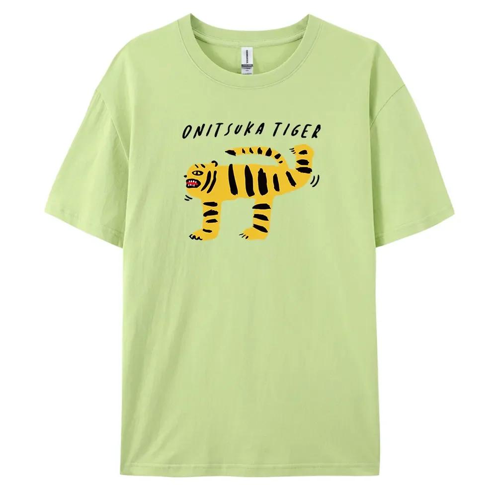 Tiger T-Shirt with Harajuku Style, Short Sleeves and 100% Cotton Fabric for Fashionable Look