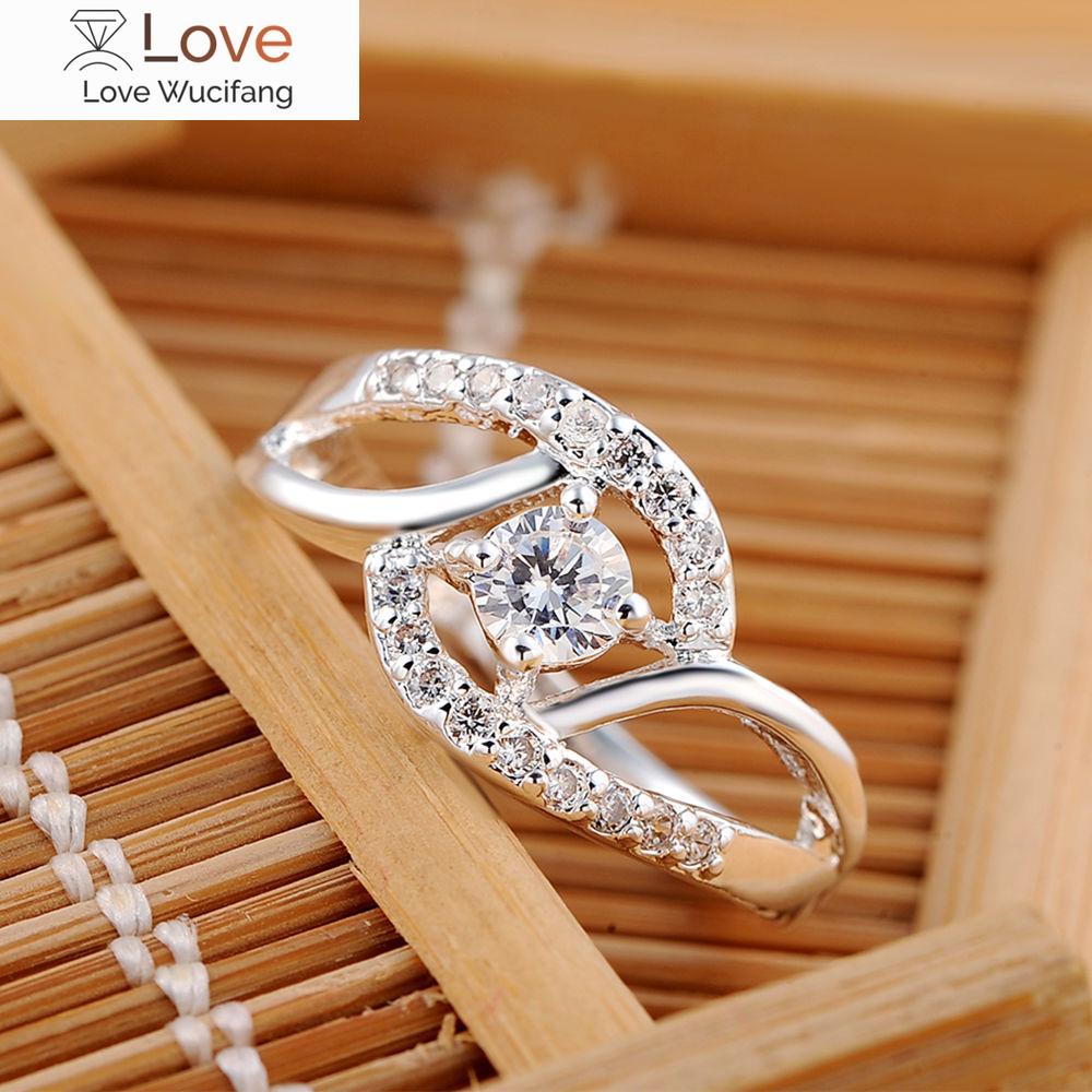 

Кольца из стерлингового серебра 925 пробы с блестящими цирконами и бриллиантами для женщин, подарки на свадьбу, ювелирные украшения, обручальные кольца