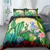 Succulents Bedding Set, Exotic Flower Duvet Cover Twin Size For Kids Boys Girls, Branches Leaf Floral Polyester Comforter Cover