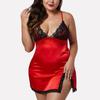 Women Sexy Plus Size Lace Lingerie Chemises V-Neck Nightdress Set