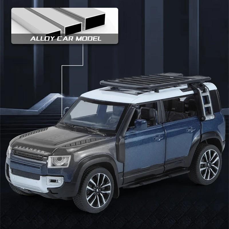 1/32 Range Rover Defender SUV Alloy Car Model Diecast Metal Toy Simulation Off-road Vehicles Model Sound and Light Toys Car Gift
