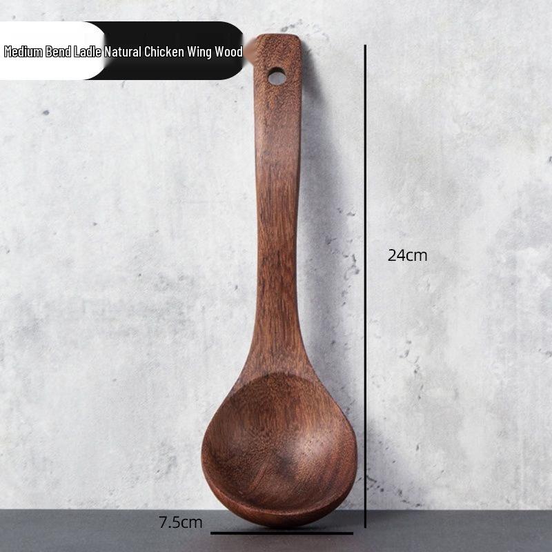 Ningzhao Wenge Wood Long Handle Deep Soup Ladle