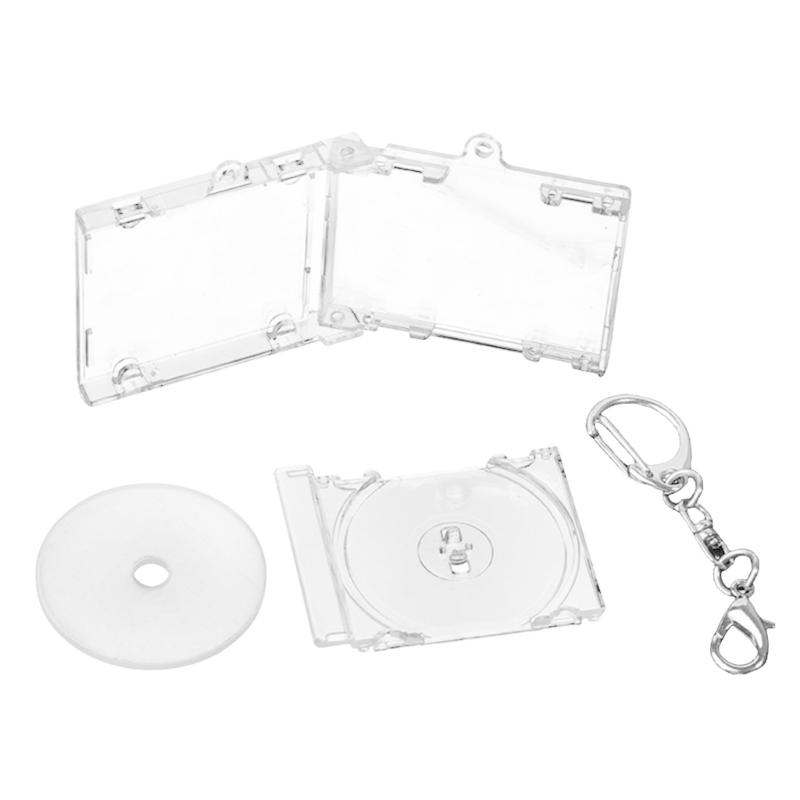 Blank Disc Case Keychain Disc Album Keychain Music Album Keychain Blank Disc Case Pendant for Keychain Decorations