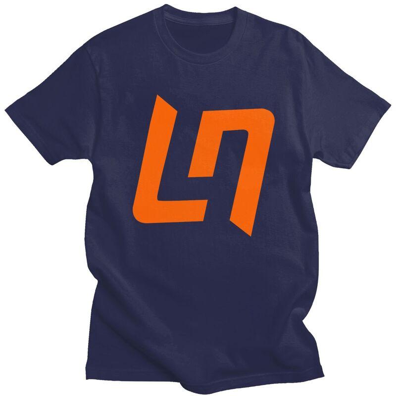 Custom Motorcycle Racing LLando Norris Logo Tshirt for Men Short Sleeve Casual Tshirts Slim Fit Pure Cotton Tees Gift Idea