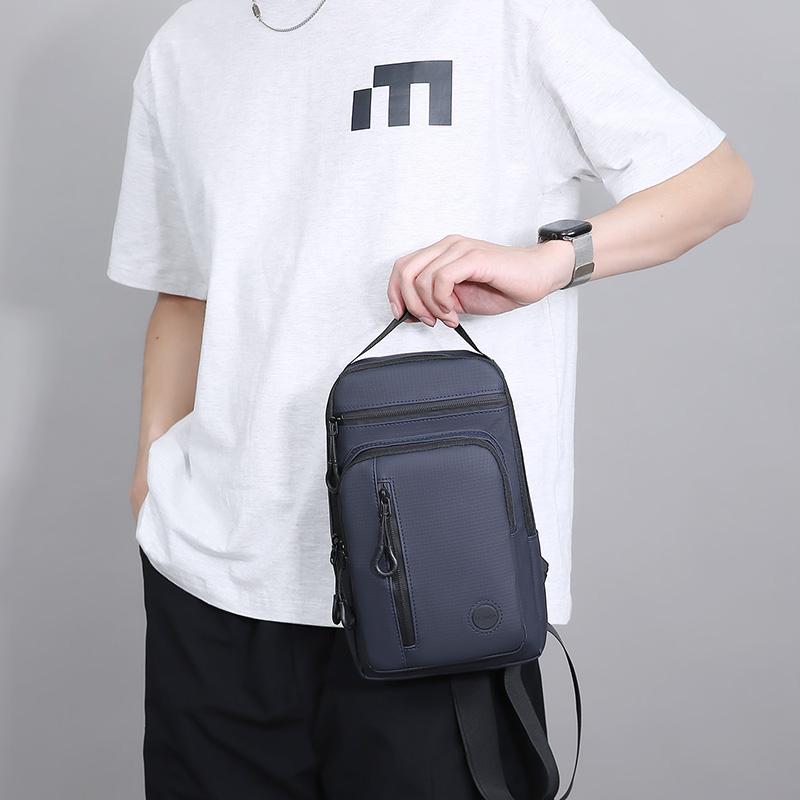 Herren Brusttasche Outdoor Leichtgewicht Handy Tasche Pendler Mehrfachtaschen Umhängetasche