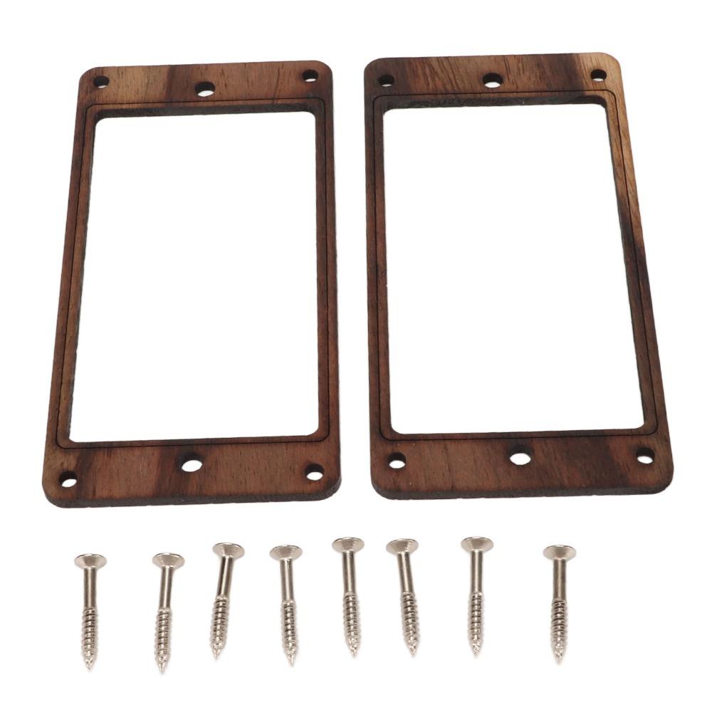 2PCS Wood Color Humbucker Pickup Frame Wood Double Coil Mounting Ring  For Guitarists And Luthiers