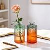 5pcs Glass Bud Vases Retro Gradient Color Vases Decorative Glass Bottles for Tabletop Centrepiece Decor Wedding Party Reception