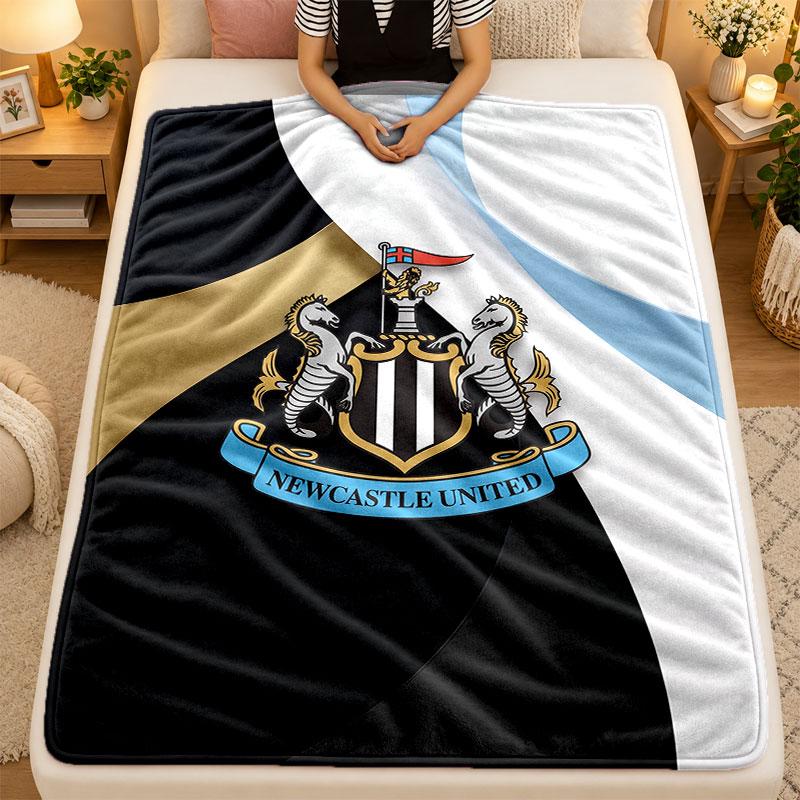 Flanell-Decke Newcastle United Fußball Warm Weich Überwurfdecke für drinnen Sofa Bett Wohnzimmer