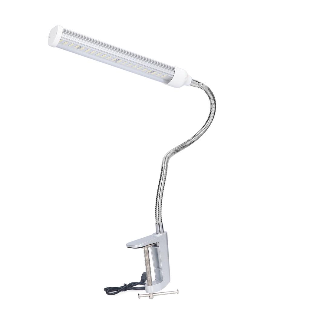 Gooseneck LED Work Light Silver C Clamp LED 21W Dimmable Machine Tool Work Light Aluminum Gooseneck