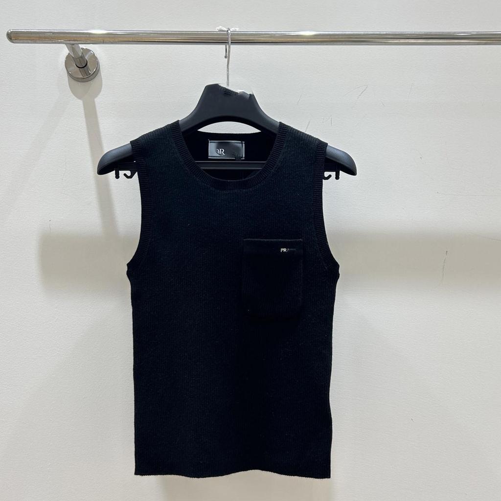 Damen Sommer Mode Bestickter Buchstaben Strick Westen Top