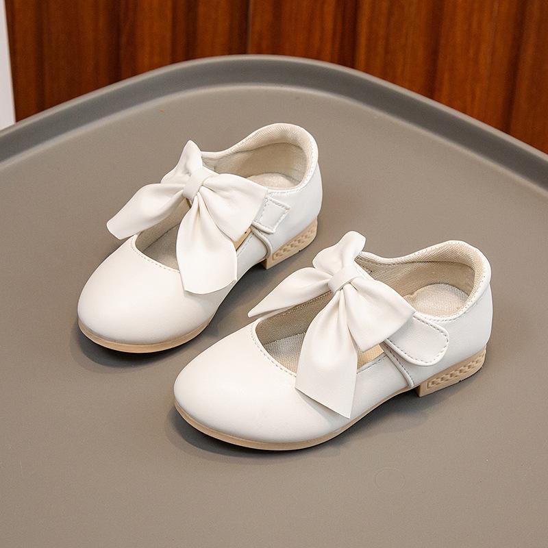 Girls' Princess Leather Shoes New Shoes for Girl Bow Girl Single Shoe Fashion Girl Heels Childrens'  Party Shoe Zapatos De Niña