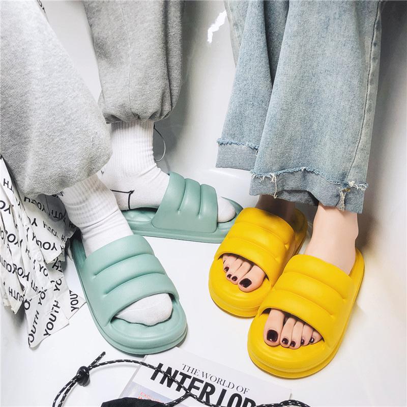 Fashion Women Thick Sole Soft Indoor House Slippers Women's Anti-slip Sandals Men Summer Platform Woman EVA Slides Shoes Bath