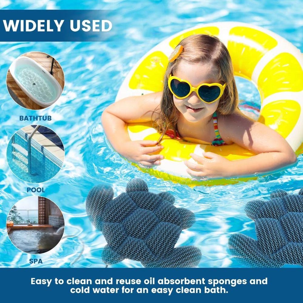 Portable Polyester Turtle Cleaner Reusable Oil Absorbing Hot Tub Cleaner Cleaner Accessories Oil Absorbing Collector for Pool