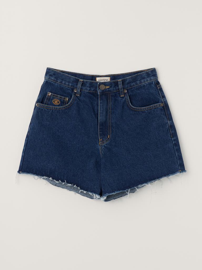 Sienneu Damage Denim Shorts (Blue)
