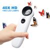 40X Handheld Magnifier HD Magnifying Glass with 2 LED Lights Illuminated Jewelers Loupe Magnifier for Jewelry Identifying