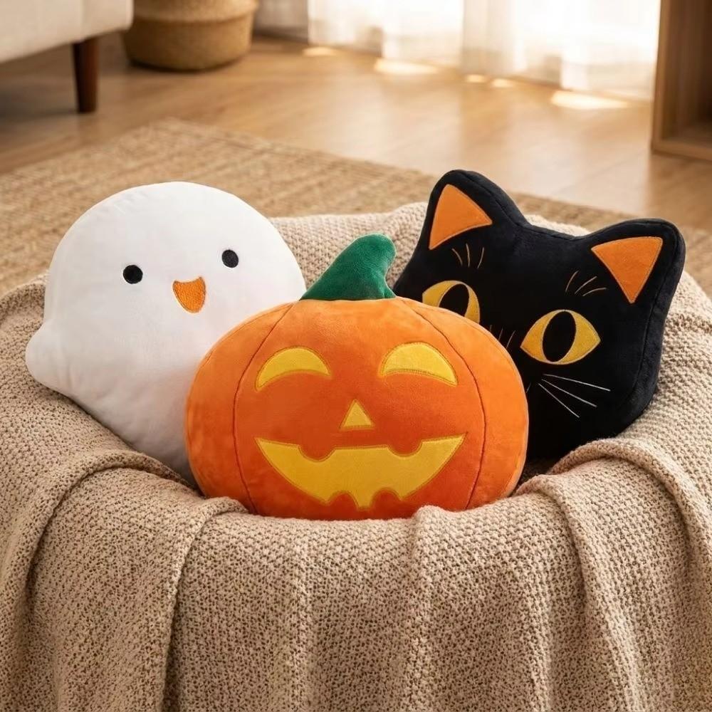 Super Soft Ghost Shaped Pillow PP Cotton Filling Waist Pillow Cute Black Cat Pillow