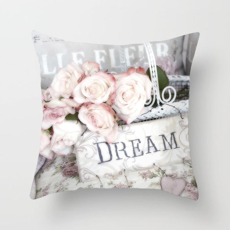 Flower Pattern Decorative Sofa Cushion Cover Pillow Pillowcase Throw Pillows Home Decor Pillowcove Pink