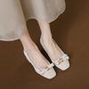 2025 Spring and Autumn New Single Shoes Square Head Thick Heel Mary Jane Shoes High-end Temperament Banquet Shoes
