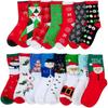 4 Pairs Men Women Christmas Printed Socks Cartoon Snowman Gingerbread Man Reindeer Santa Claus Suitable All Seasons Casual Socks