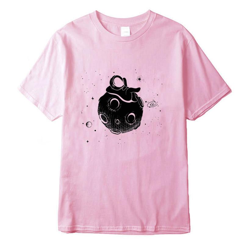 Men Tshirt High Quality 100 Cotton Short Sleeve Fun Casual Astronaut Print Men Tshirt Casual O