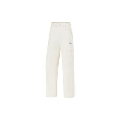 Li Ning Fitness Series Solid Color Mid Waist Straight Leg Woven Sports Pants Women Pants Gravel-Gray AYKU602-1