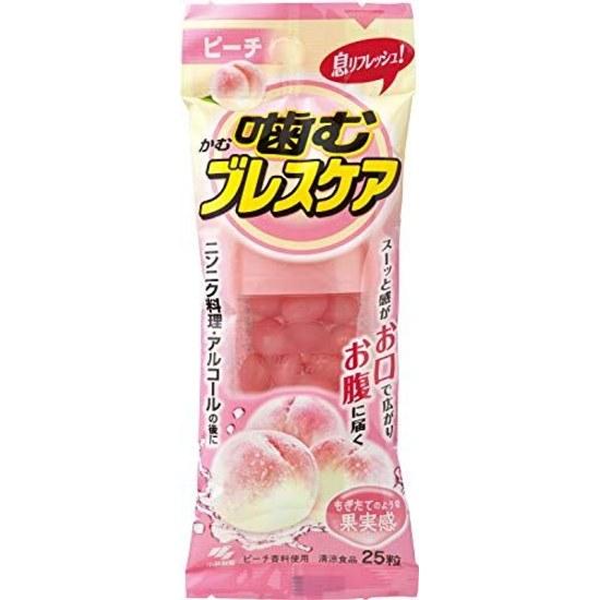 Brescare Chewing Breath Refresh Gum Peach 25 pieces After garlic dishesafter alcohol Kobayashi Pharmaceutical