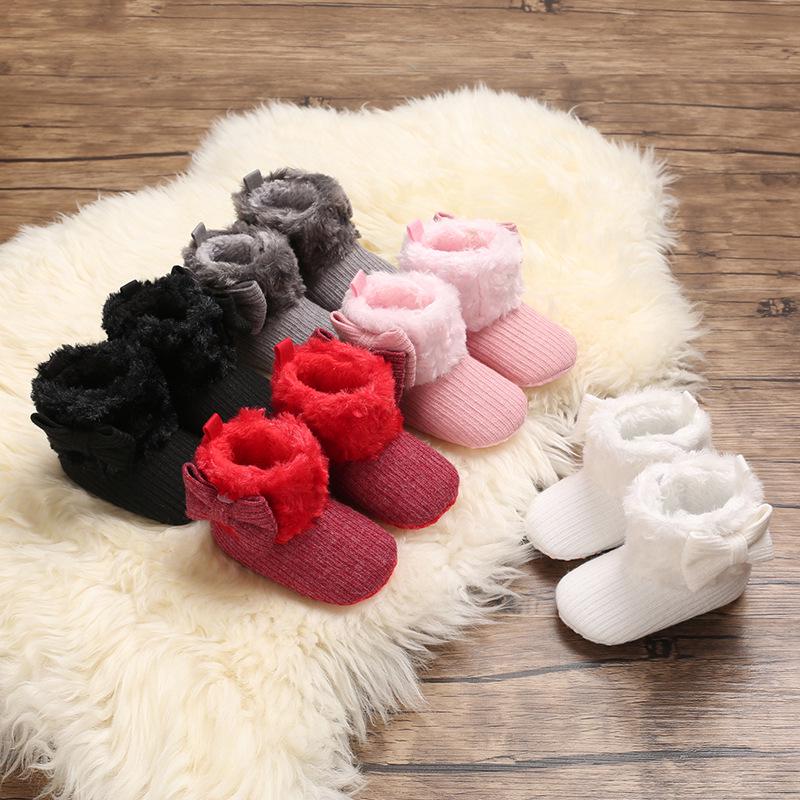 Baby Girls' Cotton Snow Boots: Soft Sole, Plus Velvet, Warm Shoes for 0-1 Year Olds