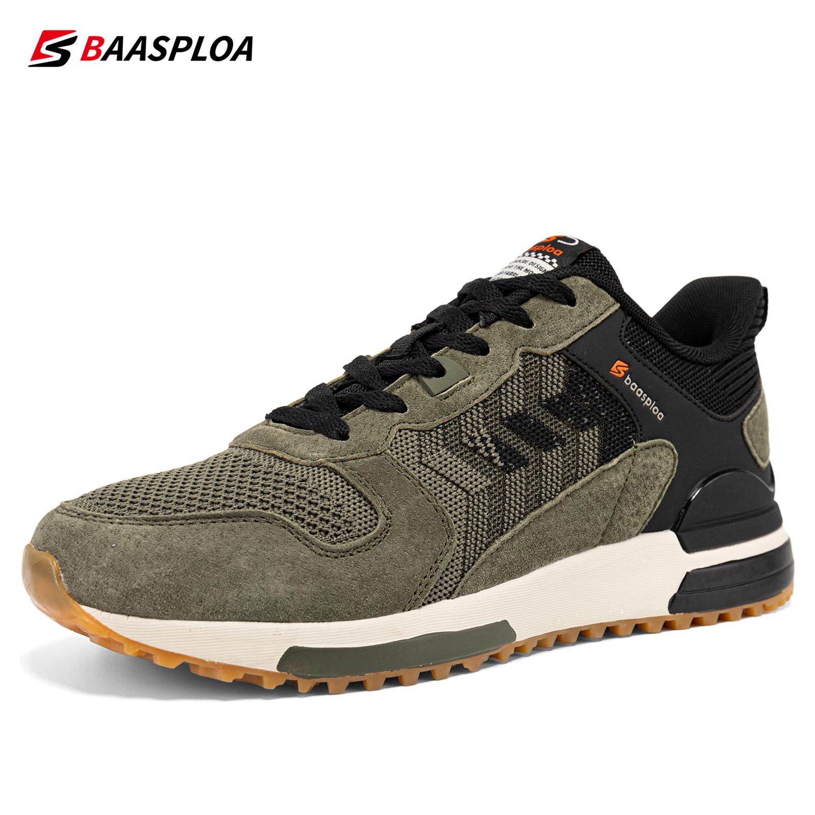 

Мужские прогулочные кроссовки Baasploa. Новая дышащая повседневная обувь с сетчатой ​​поверхностью. Удобная спортивная обувь. Нескользящая износостойкая мужская обувь. 45 дубильная кора