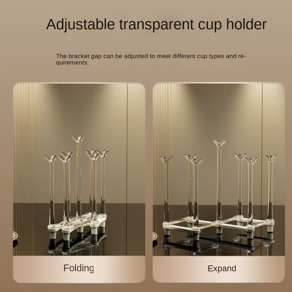 Non-Slip Bottom Cup Drying Rack Retractable Storage Drying Shelf  Countertop Storage