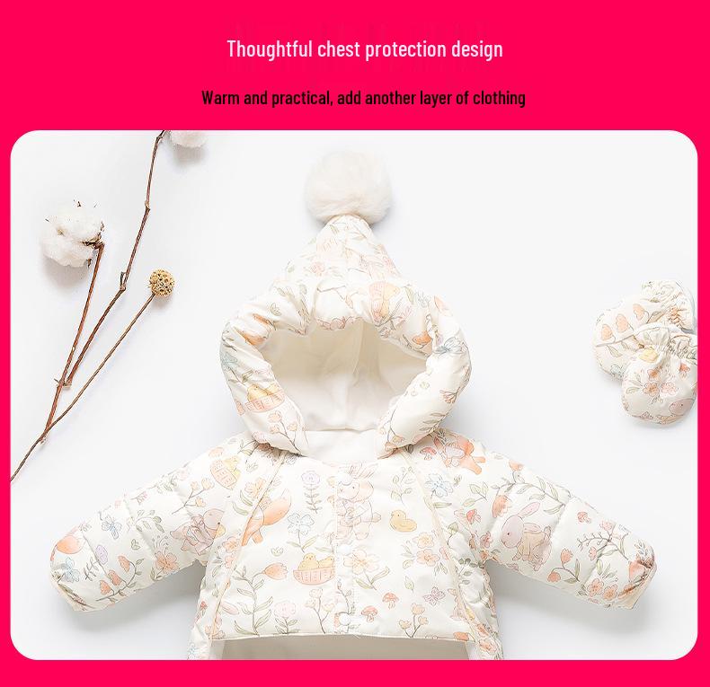 Infant Winter Snowsuit: Unisex Thickened Romper for Newborns