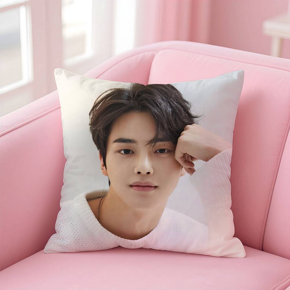 Kpop Style Actor Hot S-Song Kang Pillow Case Anti-Dustmite Pillowcase Invisible Zipper Silky Short Plush Sofa Cushion Cover