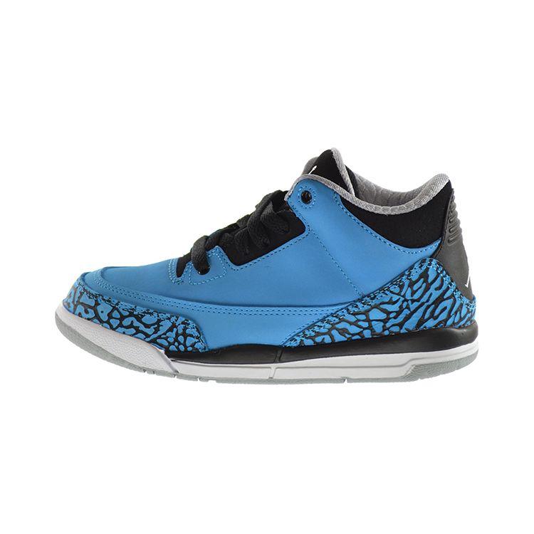

Детские кроссовки Air Jordan 3 Retro BP Powder Blue Black Grey White 429487-406