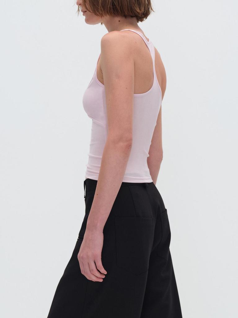Women's Spaghetti Strap Tank Top - Black/White/Pink, Slim-Fit, Versatile Split Design