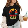 BlackCatTShirtBlackCatsLover Classic-Premium-Heavyweight Crewneck T-Shirt, Sweatshirt Hoodie Tanktop for Women Black