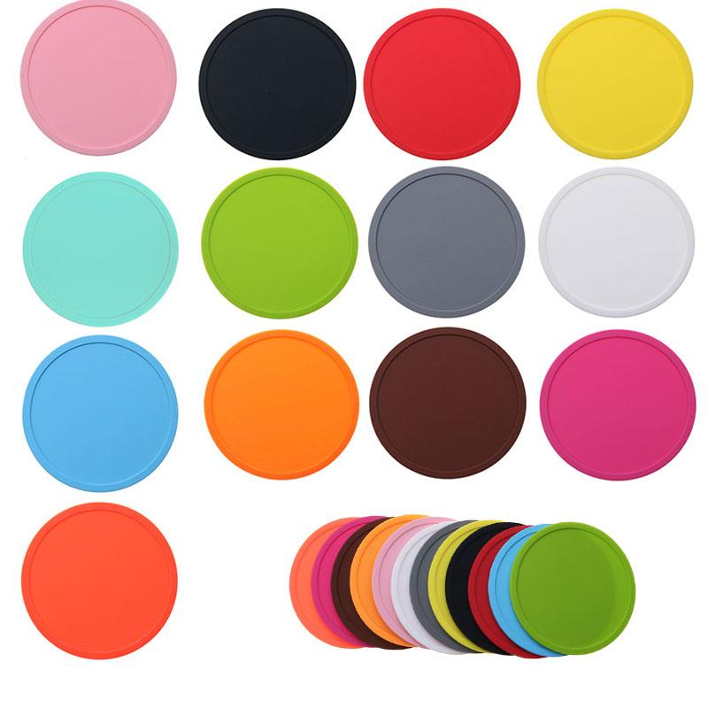 Food Grade Silicone Circular Coaster Waterproof Anti-Slip Hot Beverage Mat for Tea Coffee Glass Use - Home Dining Table Access