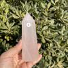 Natural Carved Pink Quartz Rose Crystal Point for Reiki Healing